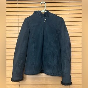 Esprit outerwear hoodie Warm, Faux Fur Lined, Winter Coat women Sz M black